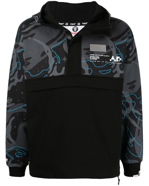Aape By *A Bathing Ape® BY A BATHING APE abstract-print panelled hoodie
