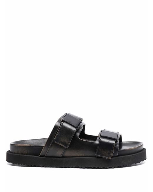 Buttero® distressed double-strap leather sandals