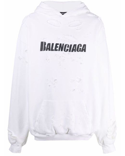 Balenciaga destroyed logo hoodie