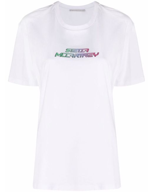 Stella McCartney raised-logo cotton T-shirt