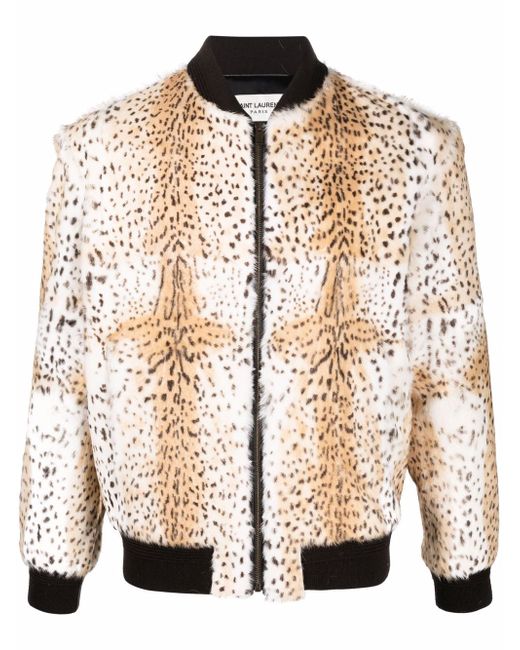 Saint Laurent cheetah-print bomber jacket