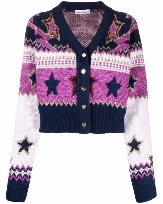 Paco Rabanne metallic star-knit cardigan