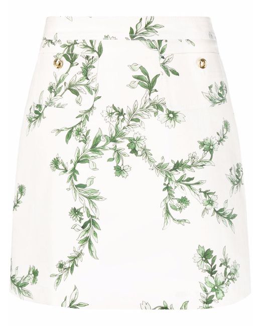 Giambattista Valli floral-print high-waisted skirt