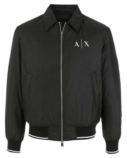 Armani Exchange slogan-print bomber jacket