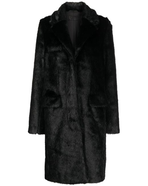 Rta faux fur single-breasted coat