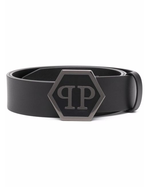 Philipp Plein hexagonal logo-buckle belt