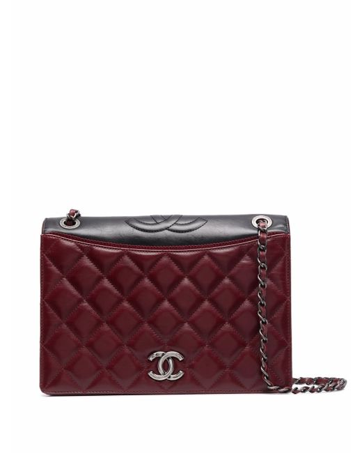 Chanel Pre-Owned 2015 CC two-tone diamond-quilted shoulder bag