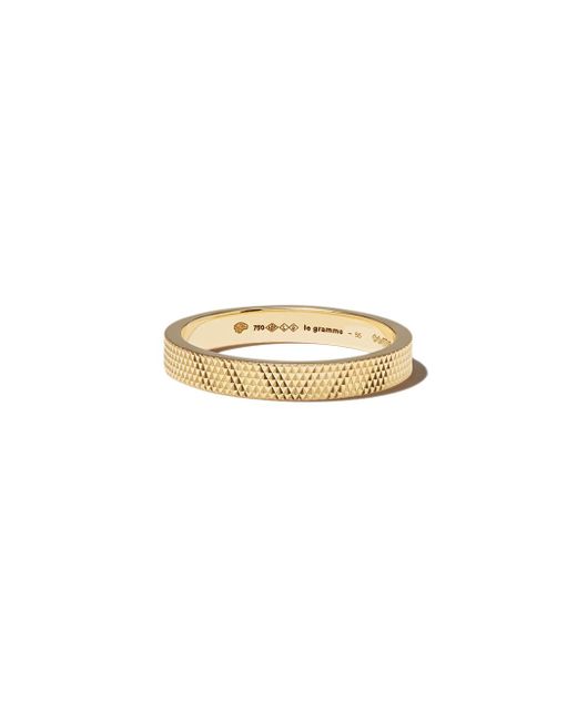 Le Gramme 18kt yellow 4g knurled ribbon band ring
