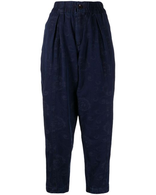 Ymc Sylvian floral-jacquard trousers