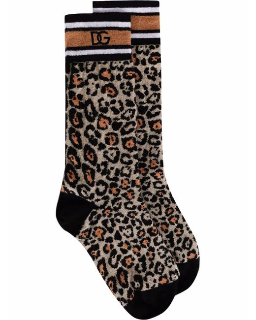 Dolce & Gabbana leopard-print socks