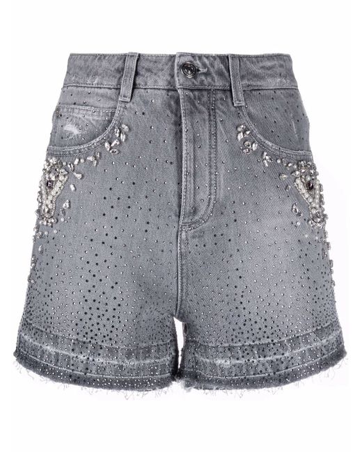 Ermanno Scervino crystal-embellished denim shorts