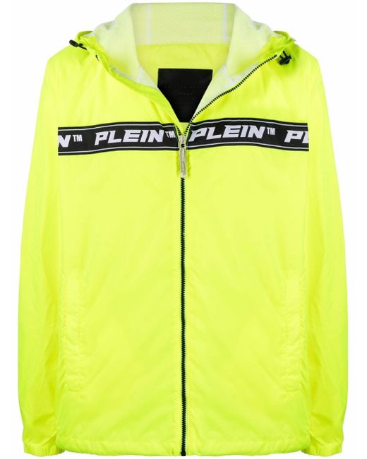 Philipp Plein logo-tape hooded lightweight jacket