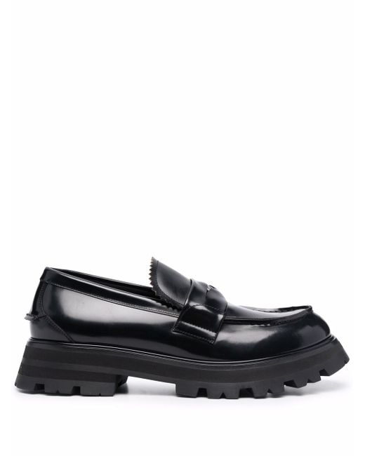 Alexander McQueen ridged leather loafers
