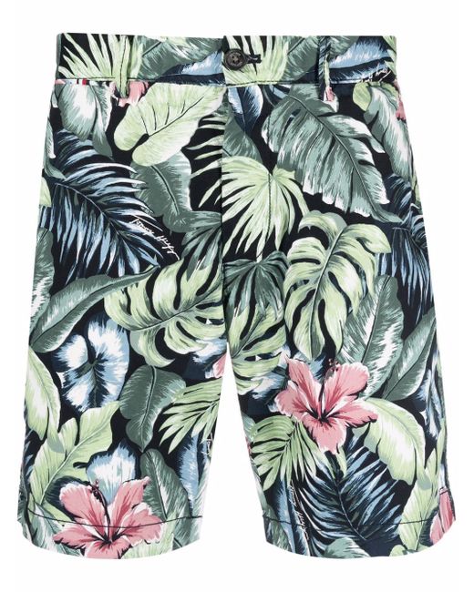 Tommy Hilfiger floral-print straight-leg shorts
