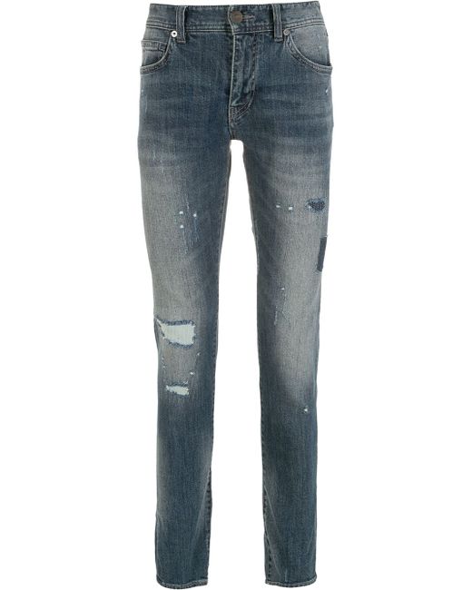 Armani Exchange ripped-detailed skinny jeans
