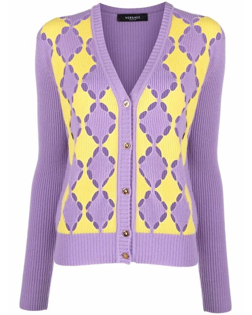 Versace two-tone cashmere cardigan