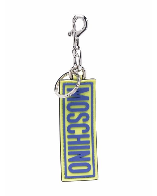 Moschino logo print tag keyring