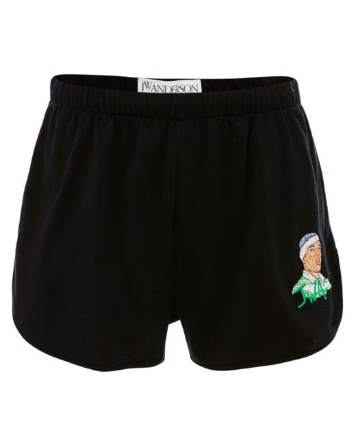 J.W.Anderson embroidered cotton running shorts