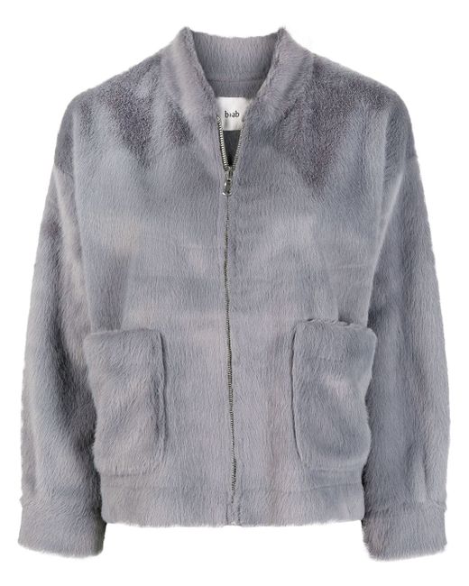 b+ab collarless two-pocket faux-fur jacket