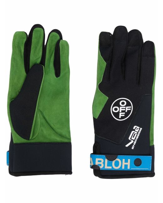 Off-White logo-print gloves