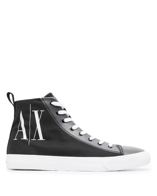 Armani Exchange high-top lace-up trainers