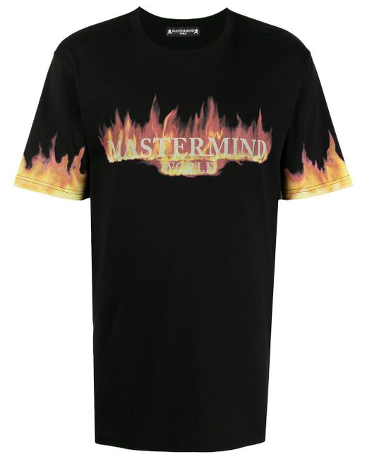 Mastermind World flame logo-print T-shirt
