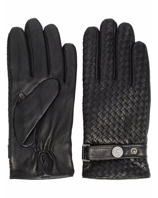 Karl Lagerfeld interwoven leather gloves