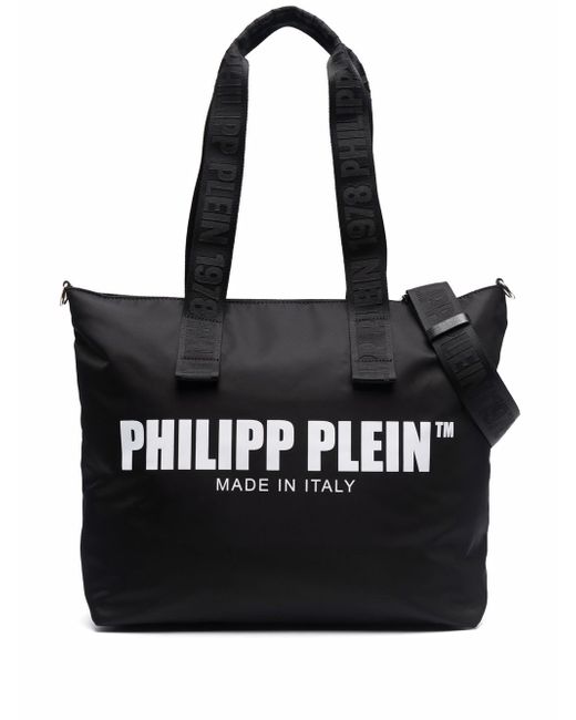 Philipp Plein logo-print large cotton tote bag