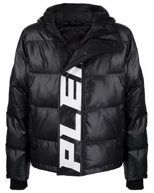 Philipp Plein logo-print hooded padded jacket