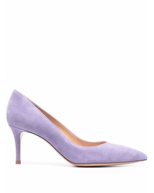 Gianvito Rossi suede-leather pointed-toe pumps