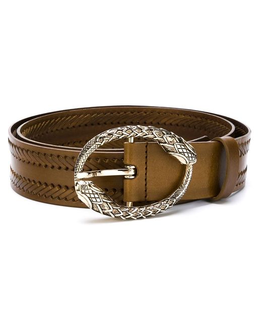 Roberto Cavalli braided snake buckle belt