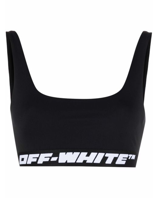 Off-White logo-tape sports bra