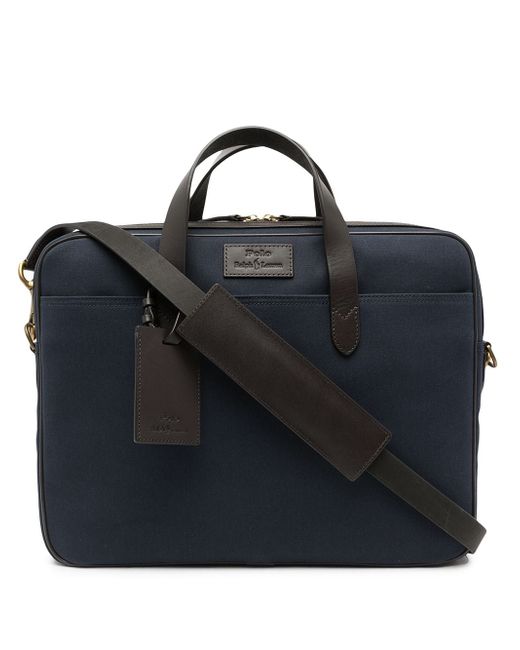Polo Ralph Lauren calf leather-trimmed canvas briefcase