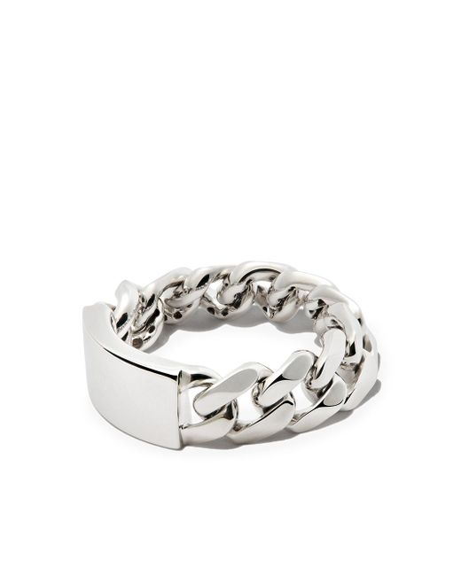 Shay 18K white gold ID flat link ring