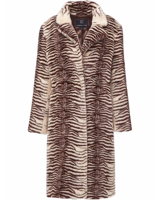Unreal Fur Savannah tiger-print coat
