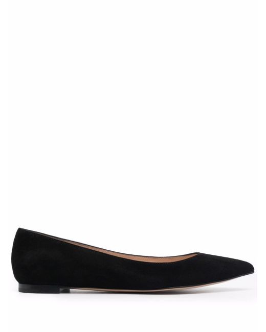Gianvito Rossi pointed suede ballerina shoes