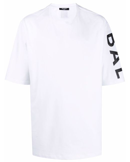 Balmain side logo-print oversize T-shirt