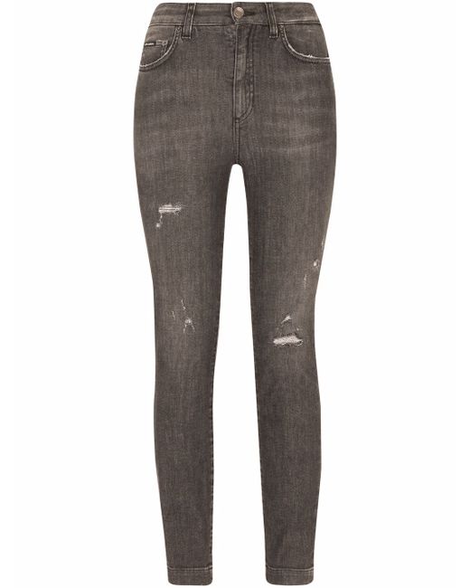 Dolce & Gabbana high-waist distressed skinny jeans