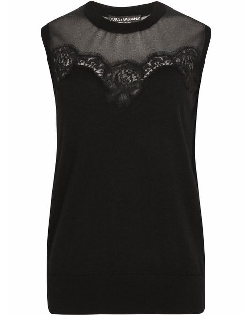 Dolce & Gabbana lace-trim sleeveless top