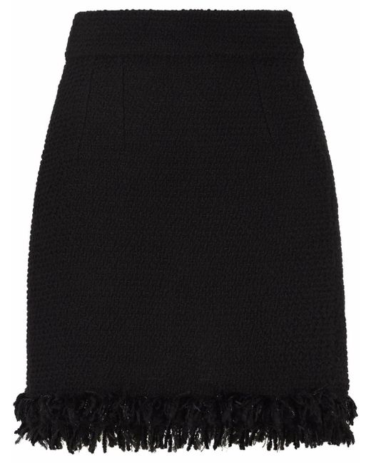 Dolce & Gabbana frayed fitted skirt