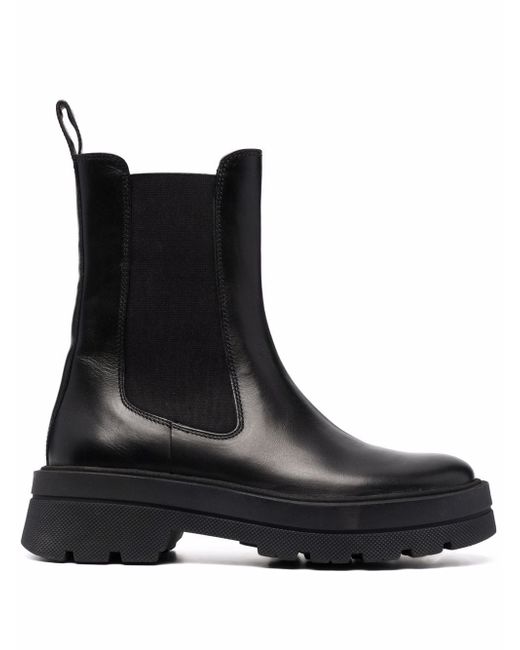 Boss chunky leather Chelsea boots