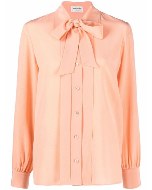 Saint Laurent pussy-bow collar blouse