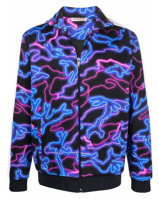 Valentino neon-print track jacket