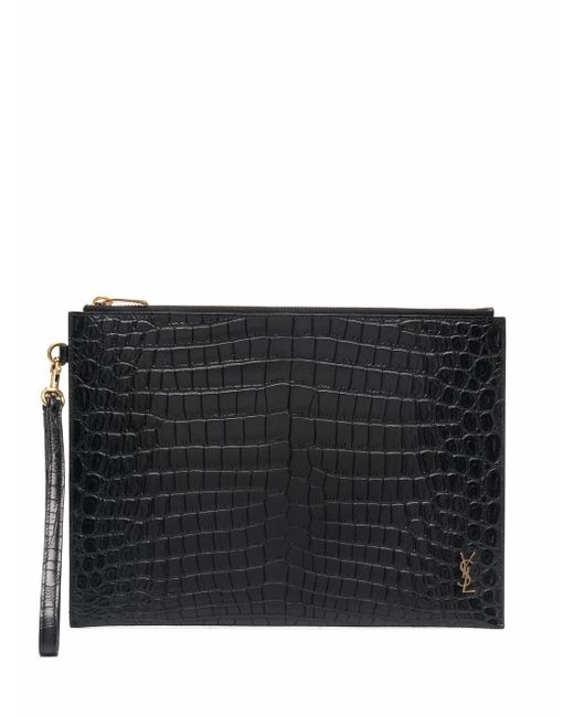 Saint Laurent crocodile-effect leather iPad case
