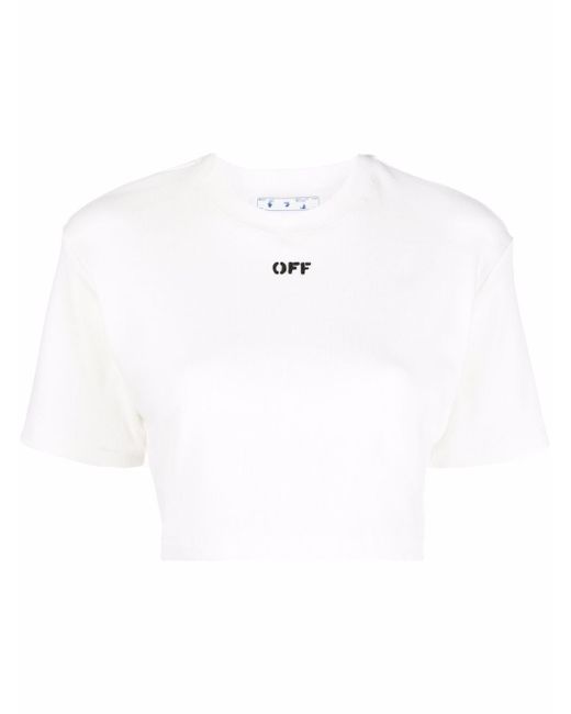 Off-White Off-stamp cropped T-shirt