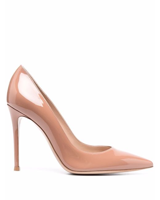 Gianvito Rossi pointed 100mm patent leather pumps