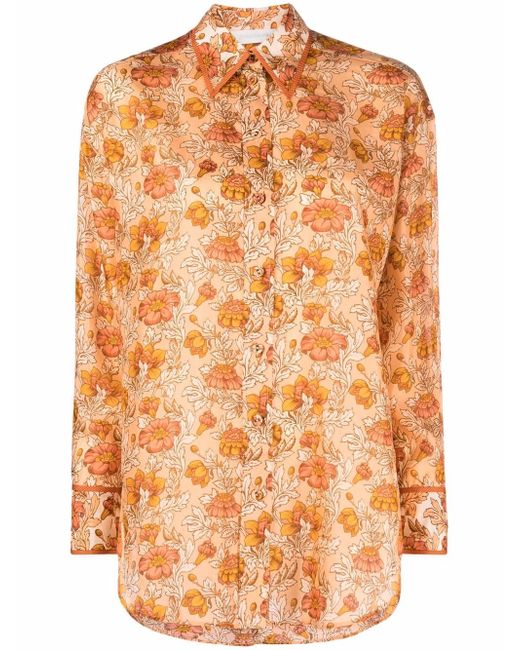Zimmermann floral-print silk shirt