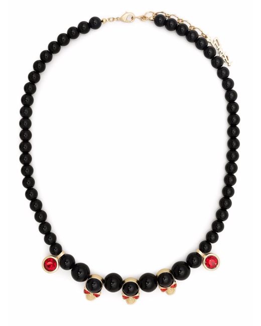 Salute x EVAE skull beaded necklace
