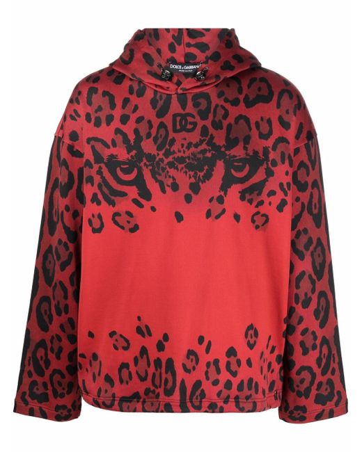 Dolce & Gabbana leopard-print cotton hoodie