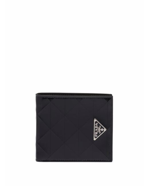 Prada triangle-panelled logo-plaque wallet